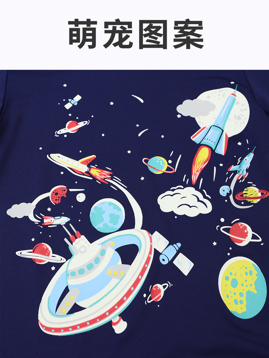 Ropa para niños, camiseta de manga corta para niños, novedad de verano 2025, diseño espacial, camiseta de verano de manga corta para niños
