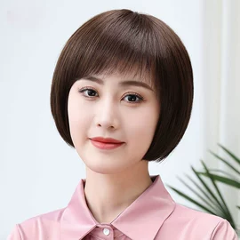 假发片;假发短卷发;真发假发