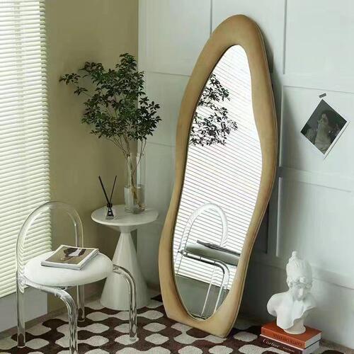 Alien influencer Nordic style home dressing mirror bedroom full-length mirror wall-mounted floor mirror irregular mirror