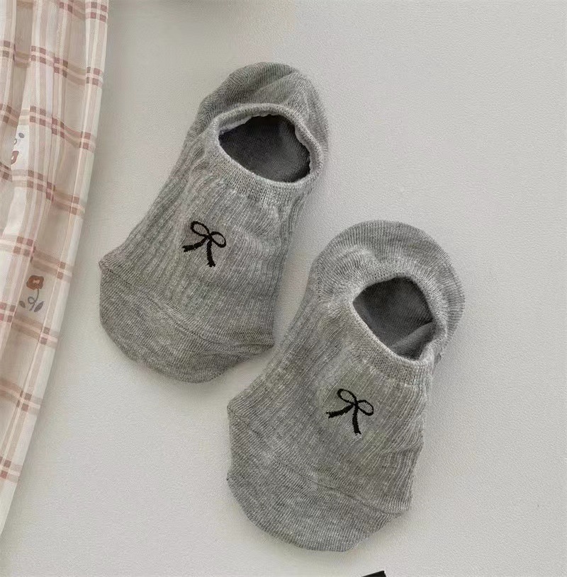 Japón vintage jacquard botón calcetines de dibujos animados arco calcetines deportivos para estudiantes calcetines poco profundos calcetines transpirables