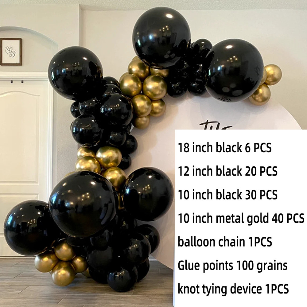 Hot sale Amazon black gold balloon birthday party celebration graduation Bachelor wedding baby shower anniversary