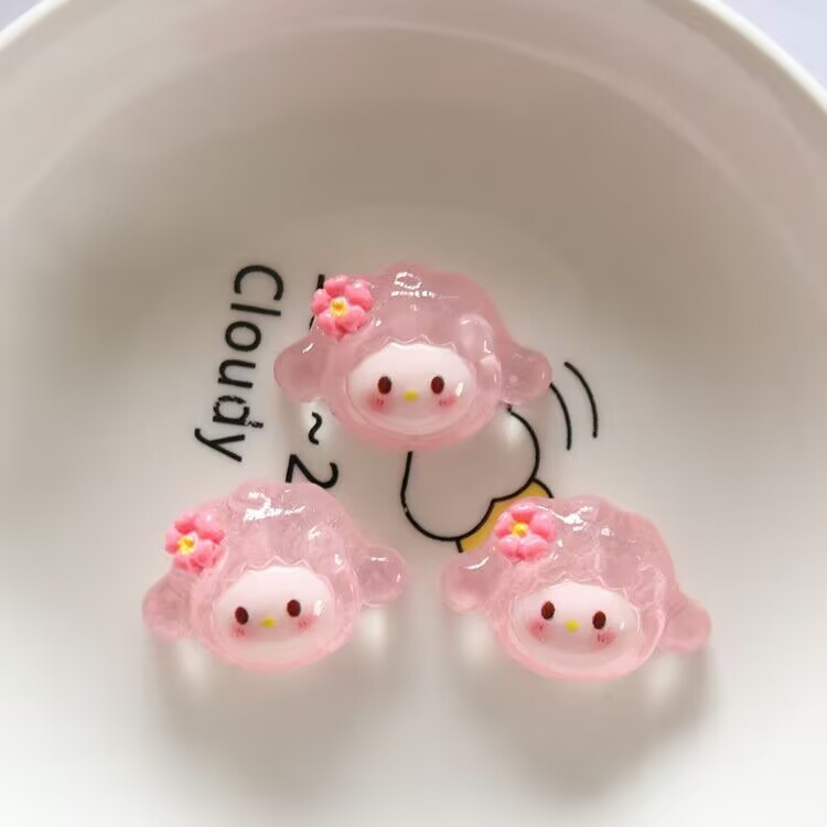 冰透太阳鸭兔子动物树脂配件DIY奶油胶发饰头绳手机壳鞋扣材料|undefined