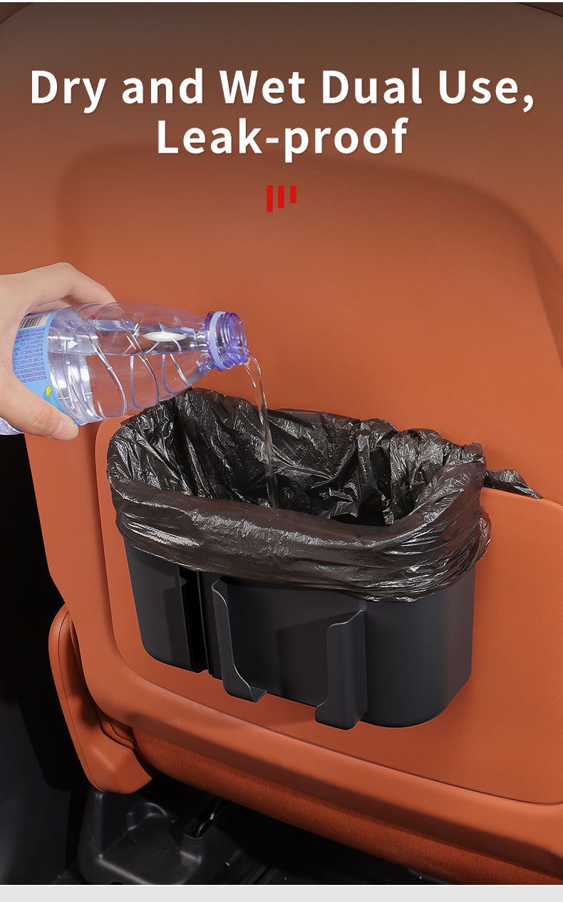 Car rear seat headrest side storage box, plastic thickened snap-on design, 2-in-1 tissue box with cup holder