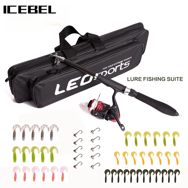 ICEBEL [Little Jiaolong Luya suit] Spinning Wheel Soft Bait Fishing Gear Complete Set Wholesale Cross-border 27571