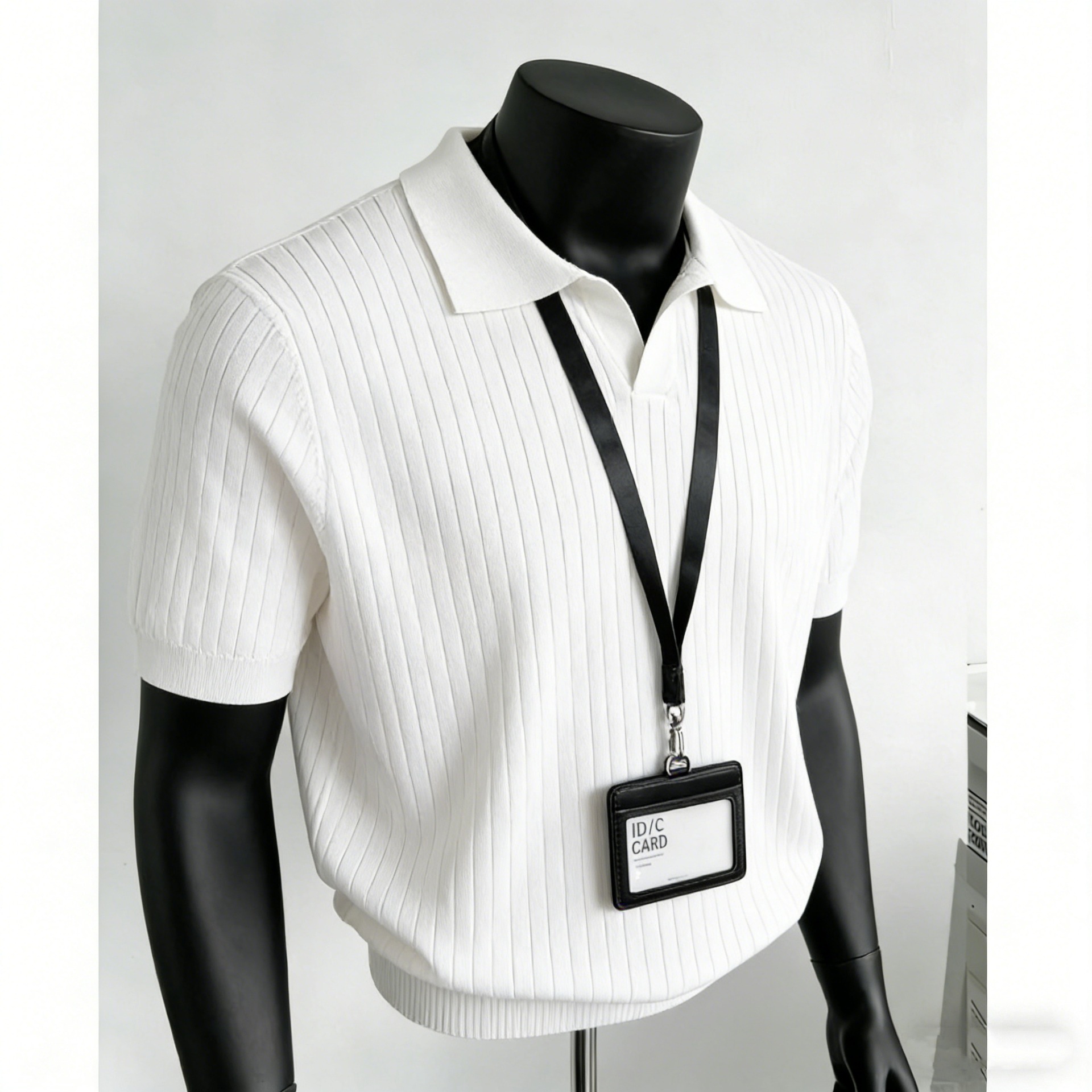 Italian-style collar knitted short-sleeved polo shirt for men, summer business commuting casual knitted t-shirt, in stock.