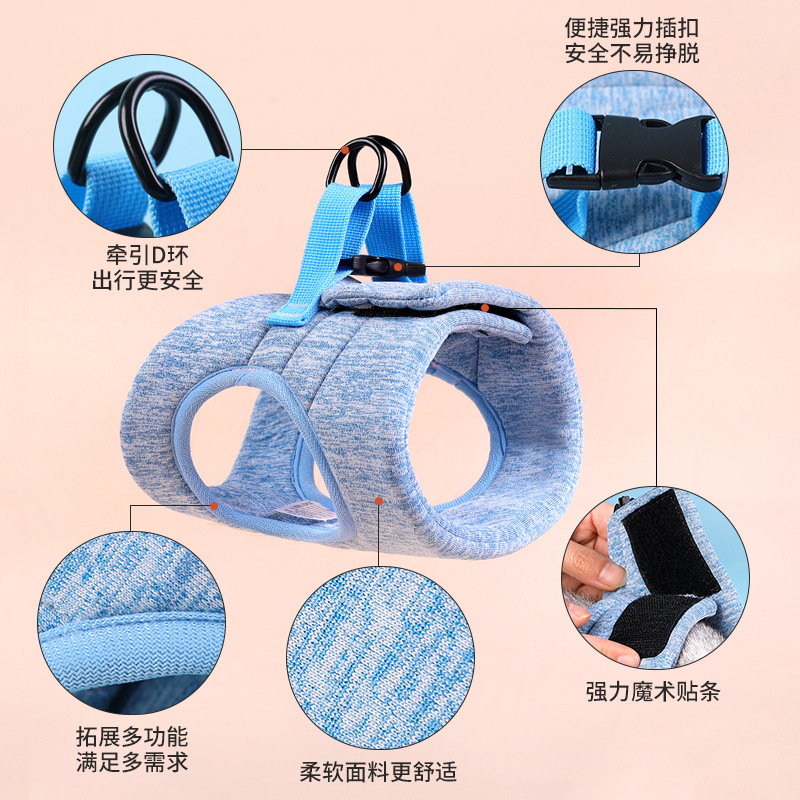 Chaleco gato cuerda de tracción anti-rotura correa de pecho para mascotas Velcro acolchado gato cuerda suministros para mascotas al por mayor