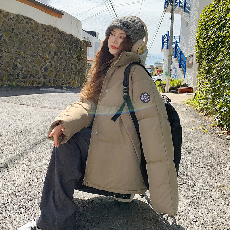 Trajes de algodón para mujeres 2024 invierno nuevo suelto calentamiento pan temperamento hombre pequeño abrigo de algodón de moda