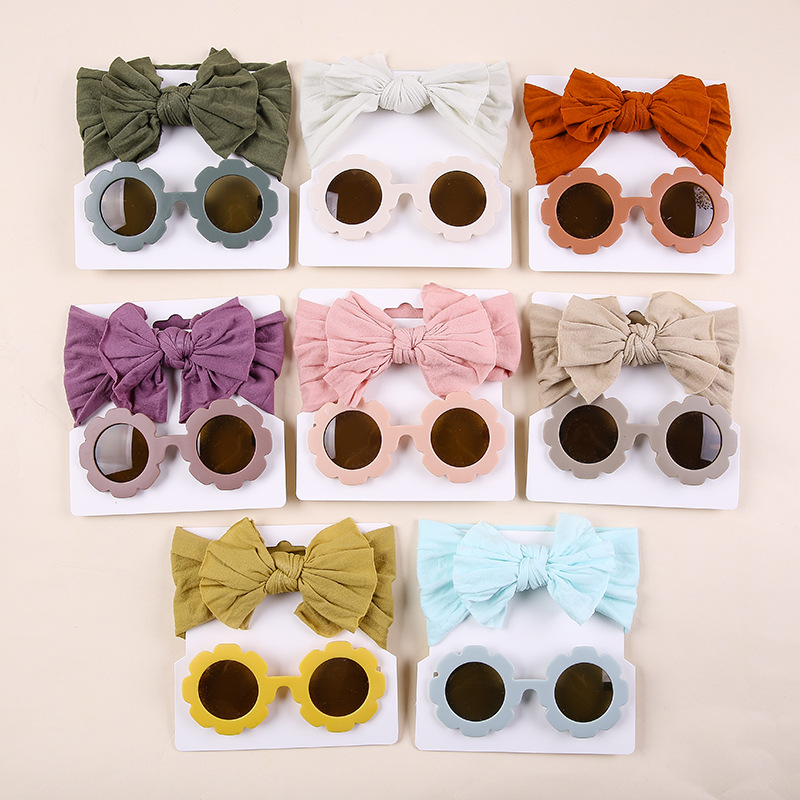 Simple Style Solid Color Bow Knot Nylon Hair Band 2 Piece Set display picture 6