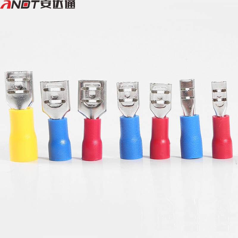 安达通 FDD母预绝缘端子 插簧压线冷压接线端头铜鼻线耳 FDD1.25-