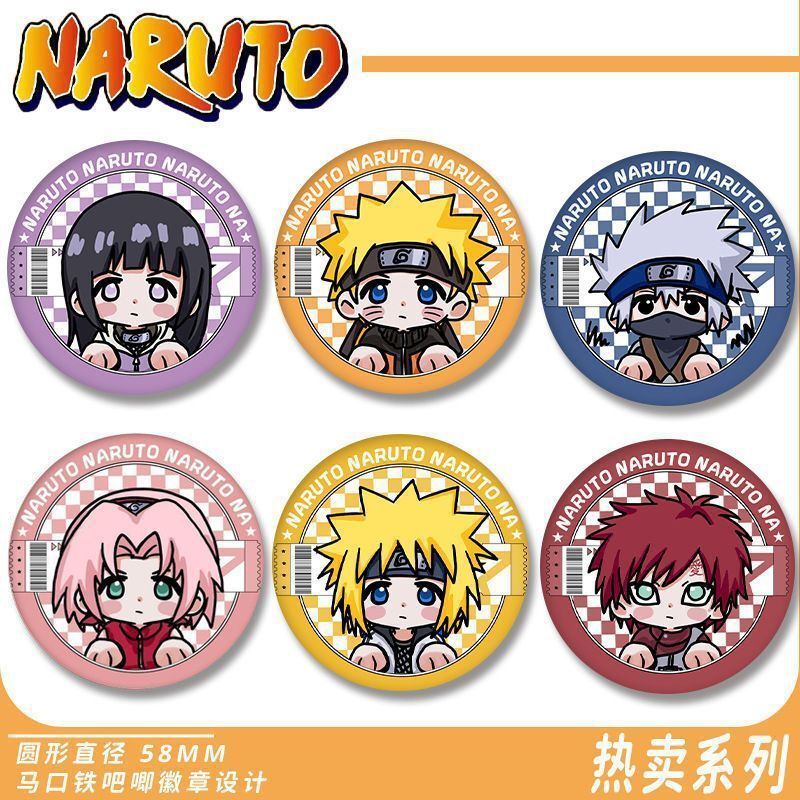 NARUTO アニメバッジ カカシ サスケ 水門 ナルト アイラ ヒナタ 缶レーザー バー ジー 女性|undefined