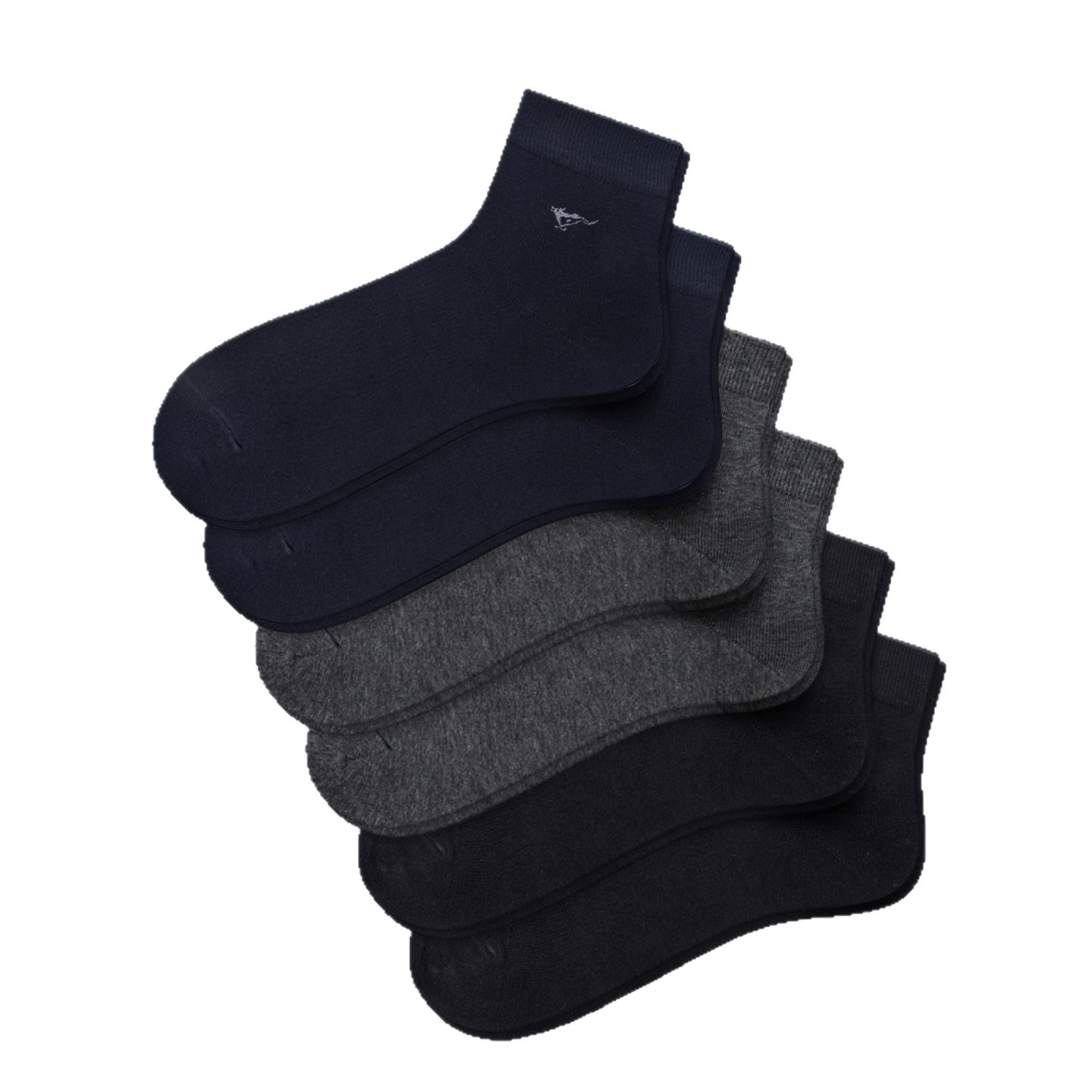 Septwolves Men's Socks 10A Grade Antibacterial Casual Socks Thin Mid-Calf Socks Breathable Sweat-Absorbing Combed Cotton Men's Socks 6-Pair Pack