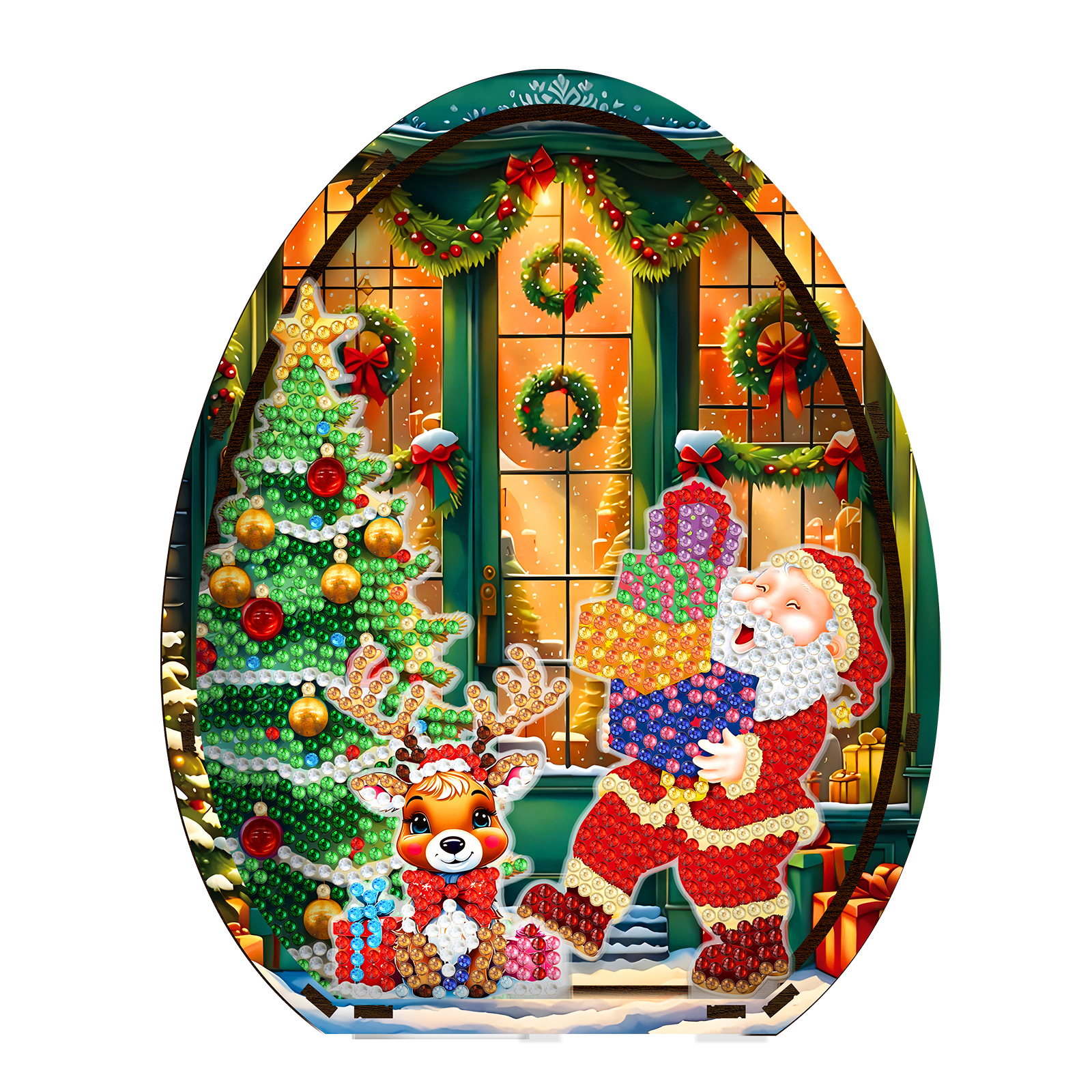 Pintura de diamantes adornos navideños periféricos pintura de diamantes hechos a mano pegatinas de alces navideños adornos de escritorio decorativos de diamantes