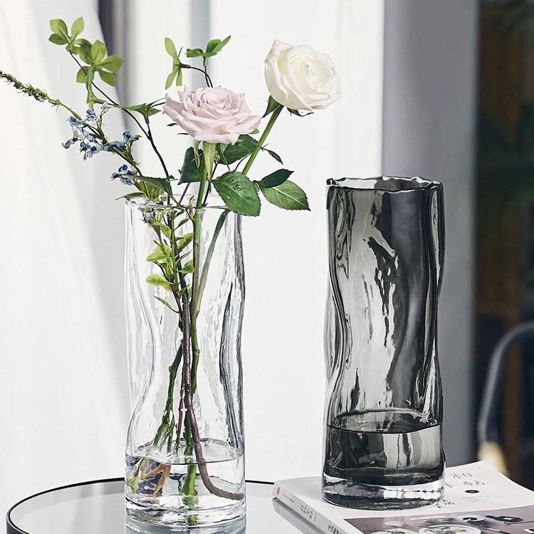 Креативная утолщенная стеклянная ваза, красочные цветы для гостиной, роза, цветок лилии, модель комнаты, мягкое украшение для отеля