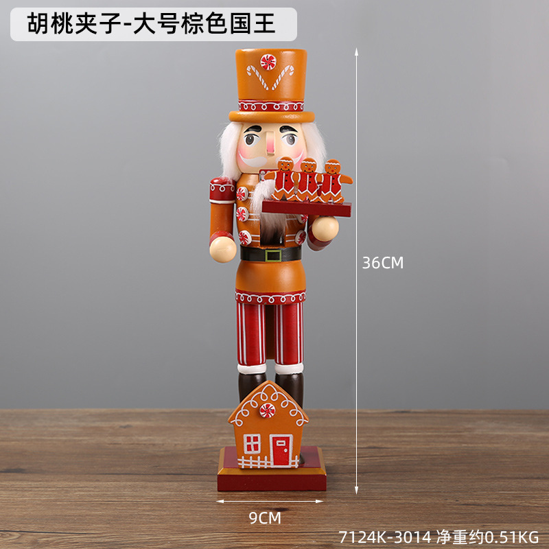 Cascanueces transfronterizos adornos de madera regalos de Navidad ventanas adornos de escritorio muñecas de rey soldado adornos