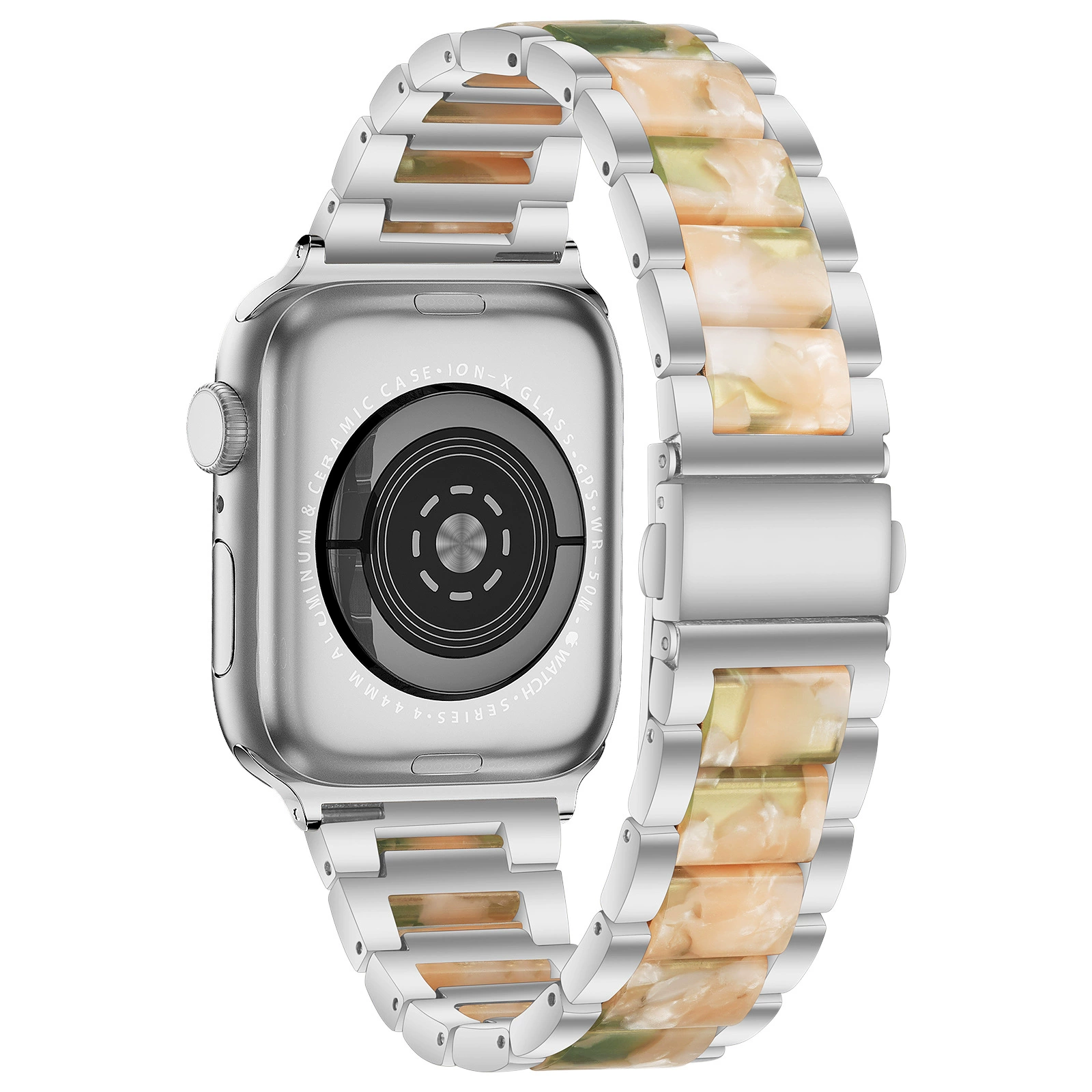 Подходит для Apple watch models: три бусины смола бабочка пряжка ремешок кросс-бортовой