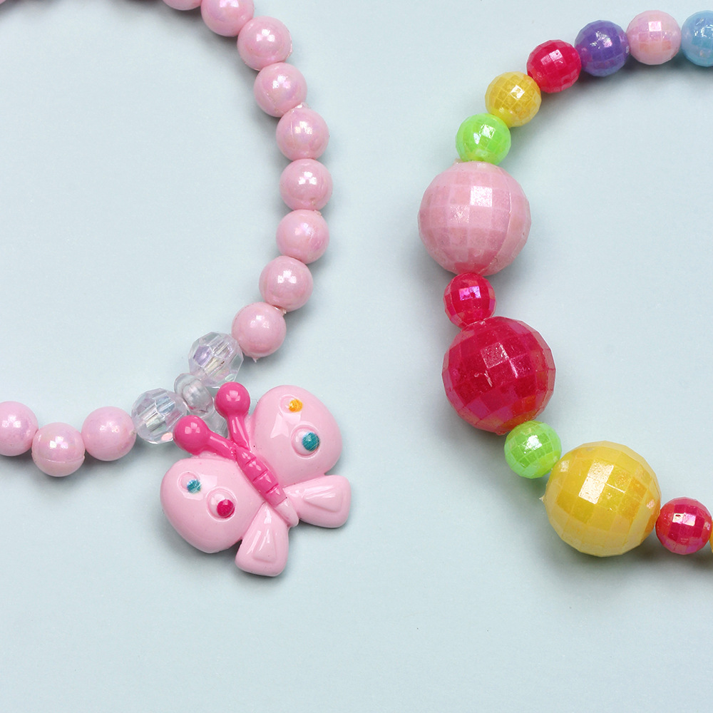 Simple Style Heart Shape Flower Plastic Beaded Girl's Bracelets display picture 28