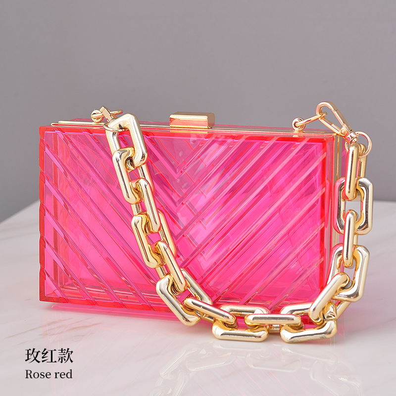 Nuevo acrílico transfronterizo transparente popular bolsa de cena europea y americana desmontable bolsa de moda universal bolsa de mujer bolsa al por mayor