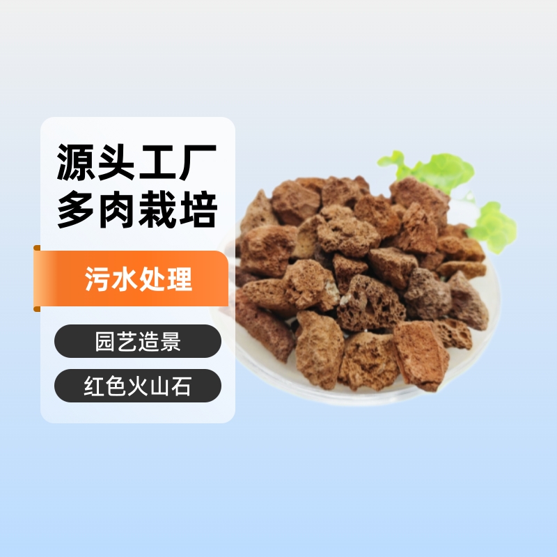 火山石园林湿地多肉栽培污水处理滤料园艺造景红色黑色火山岩滤料