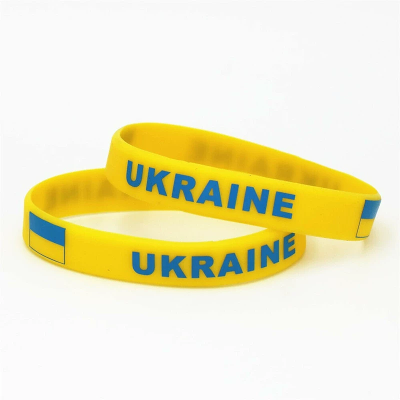 Китай, Южная Корея, украинский флаг силиконовый браслет, наручное кольцо