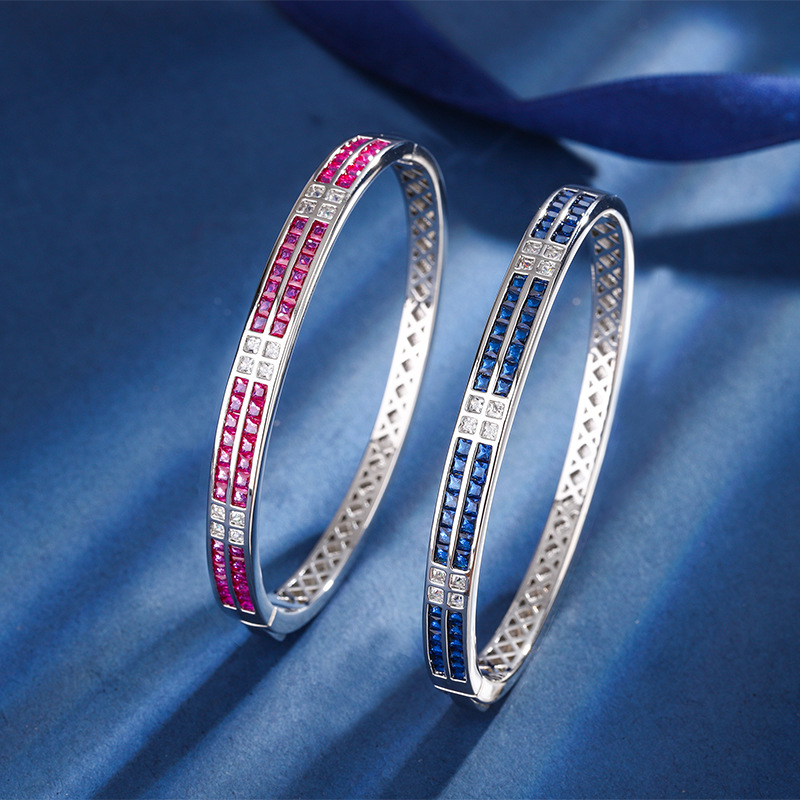 2024 nuevo estilo zhuang sheng joyería colorido tesoro europeo y americano retro pulsera de lujo con incrustaciones pulsera femenina al por mayor