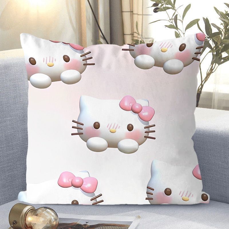 Hello Kitty, almohada de gato, Hello Kitty, almohada de corazón de niña, almohada de respaldo de dormitorio de estudiantes.