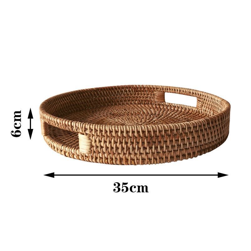 Cestas de almacenamiento de frutas de caña trenzadas vietnamitas canasta de sala de estar casera de bocadillos cestas de dulces creativas canasta de frutas secas caja