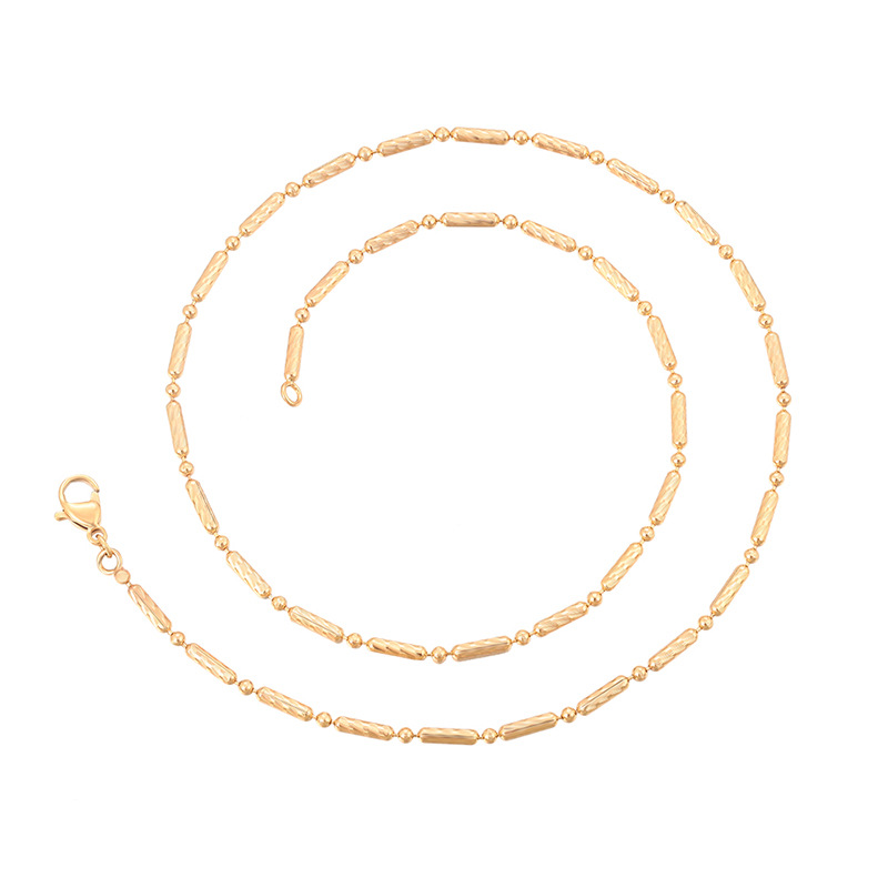 Xuping aleación de cobre chapado 18k accesorios de collar de color mujer simple retrógrado collar collar de bambú collar al por mayor