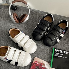 丑萌魔术贴贝壳头德训鞋女2025夏秋新款平底内增高运动鞋休闲板鞋