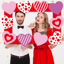 亚马逊情人节装饰拍照相框 婚庆情人节派对装饰用品手持拍照道具