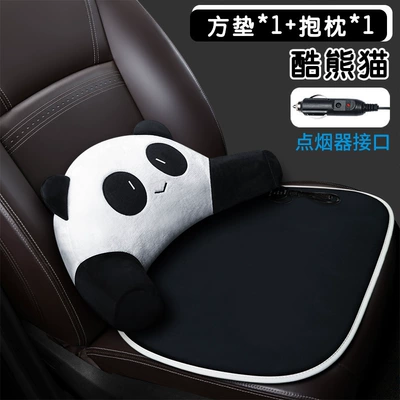 Multi-function pad, seat cushion - square-cushion-1-pillow-1-cool-panda-cigarette-lighter-interface