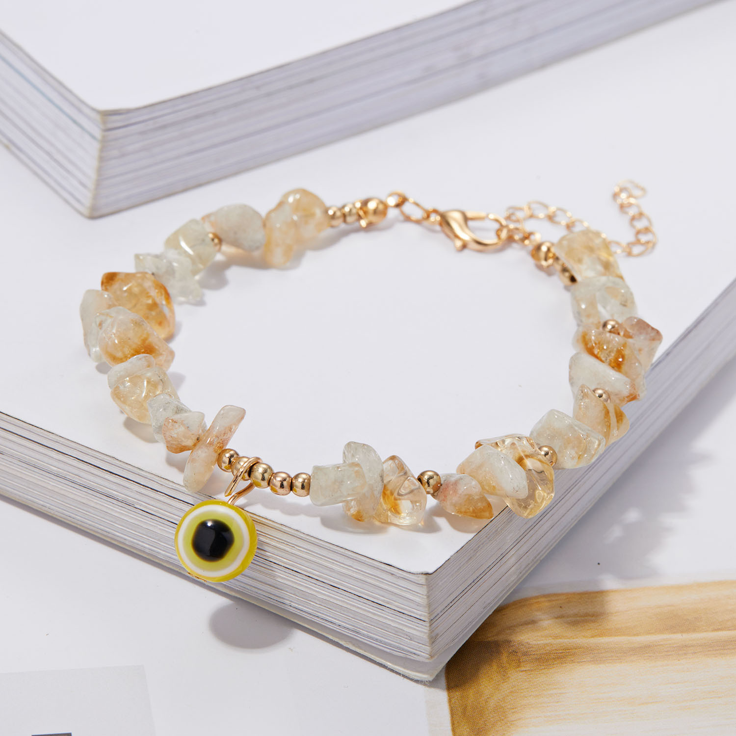 Fashion Eye Alloy Beaded natural stone Bracelets