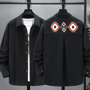 New factory direct sales plus size plus size embroidered cotton lapel light business high quality shirt can be worn 370