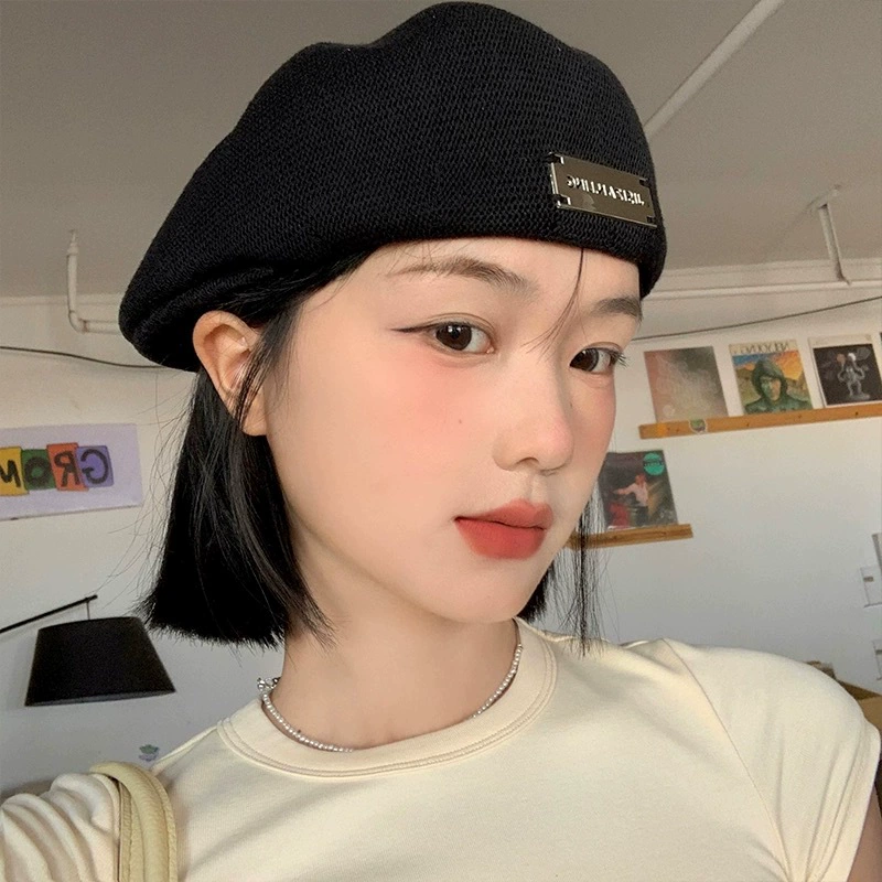 Breathable Metal-Spring Summer Beret, Japanese Style, Thin, Adjustable