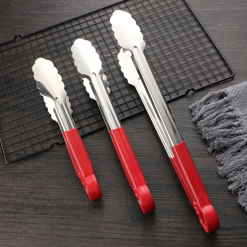 Stainless Steel 304 Food Tongs Steak Tongs Fish Flipping Spatula Fish Frying Spatula Multifunctional Barbecue Tongs Steak Tongs