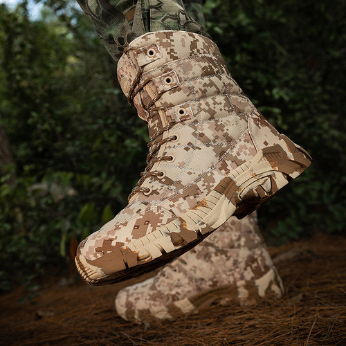 Plus-size combat boots for men, outdoor camouflage boots, high-top hiking boots, men’s tactical boots, men’s hiking and training boots.