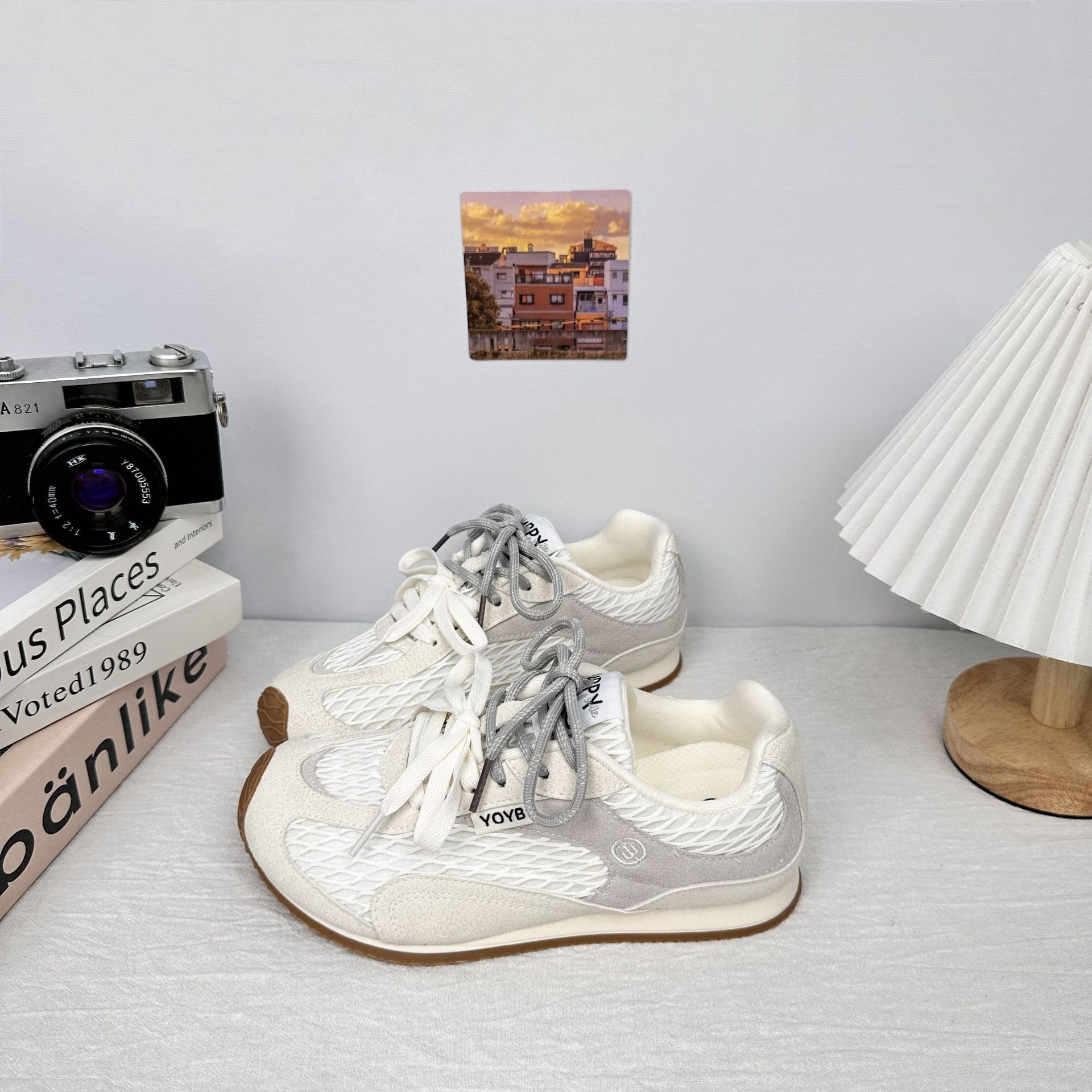 Zapatos de red deportiva de todo fósforo de onda lejana 2025 nuevos zapatos de entrenamiento alemán retro de nicho zapatillas de deporte casuales planas resistentes al desgaste