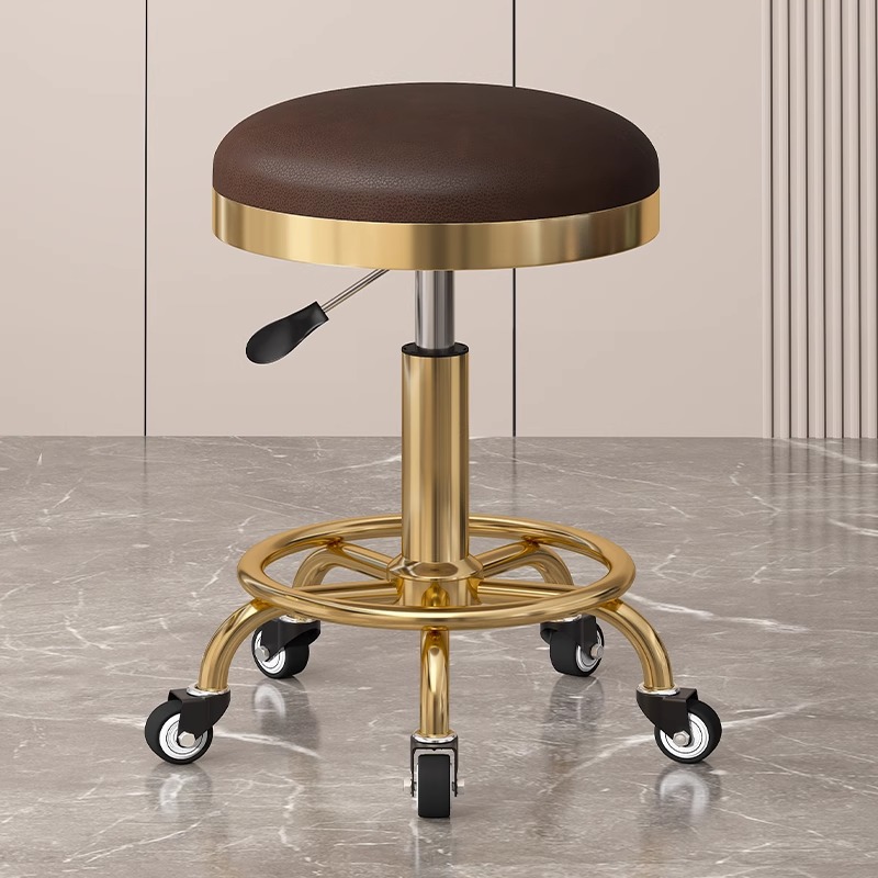 Taburete de belleza, taburete de polea especial para salón de belleza, taburete de peluquería, taburete de peluquería, silla de elevación para manicurista, taburete redondo