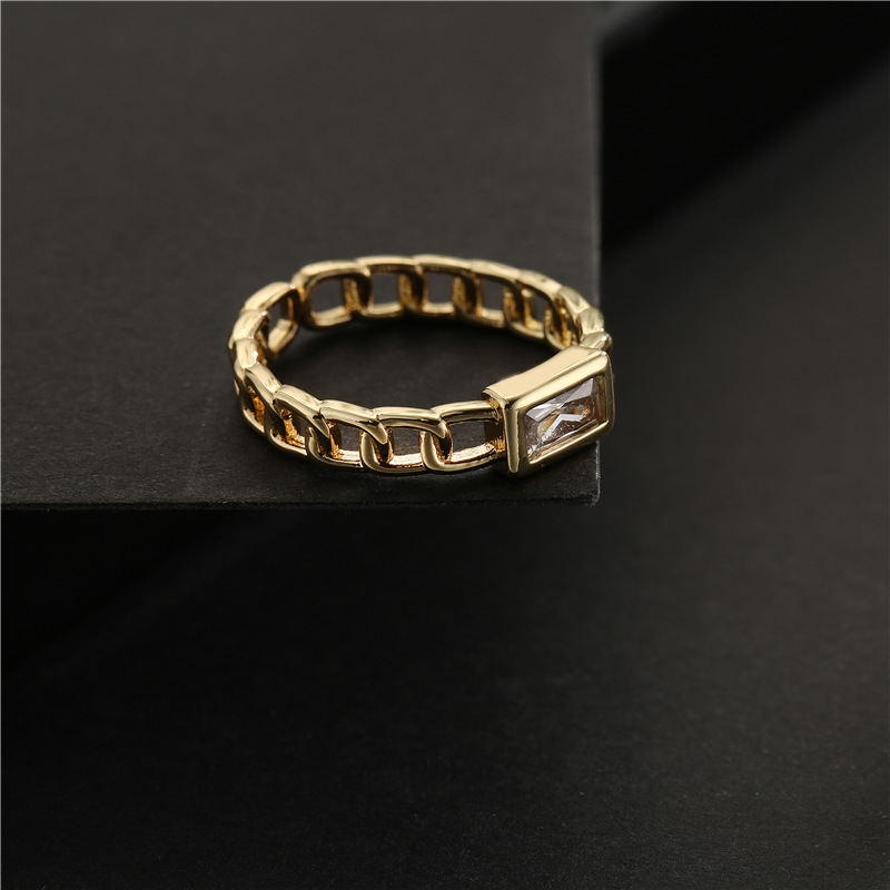 Nihaojewelry Wholesale Jewelry  Fashion Simple Chain Copper Zircon Open Ring display picture 3