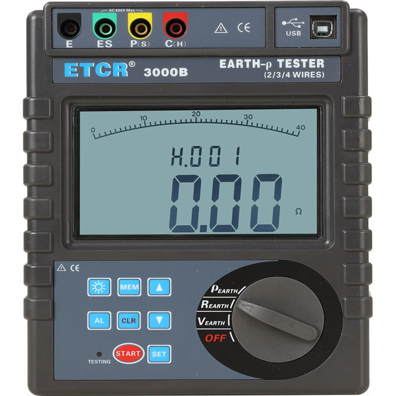 Цифровой измеритель сопротивления заземления Yitai ETCR3000B, четырехпроводной измеритель сопротивления заземления, измеритель сопротивления грунта
