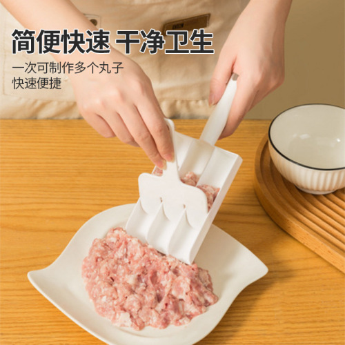 Kitchen Triple Combo Meatball Maker, Simple Fish Ball Dumpling Universal Mold, Portable Shrimp Paste Scraper, Filling Scoop and Culinary Tool