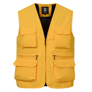Spring and Summer Thin Outdoor Workwear Multi-functional Photography Vest Fishing Multi-flap Pocket Pants Loose Casual Vest Men's Jacket
