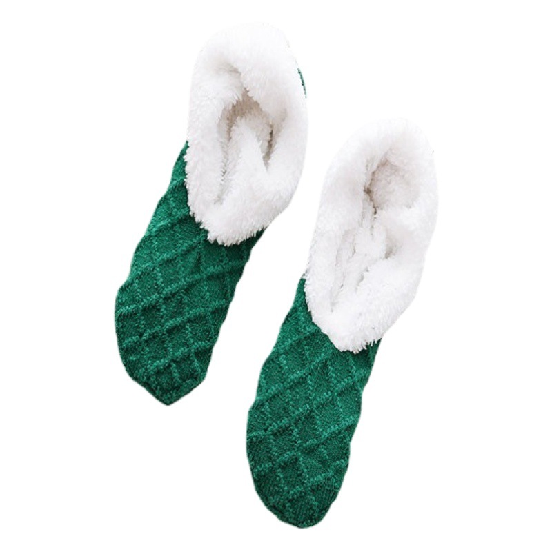 Calcetines de piso de las mujeres de lana de cordero de dispensación de color caramelo calcetines de alfombra otoño e invierno cálido calcetines de las mujeres zapatos calcetines