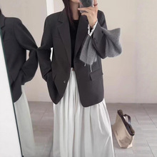 感灰色西装外套女韩版2025新款春秋季宽松巨好看休闲西服上衣百搭
