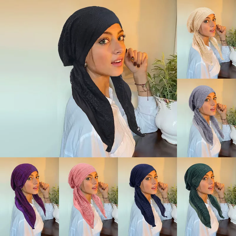 Lace crooked elastic base scarf, Amazon, (Physicals)