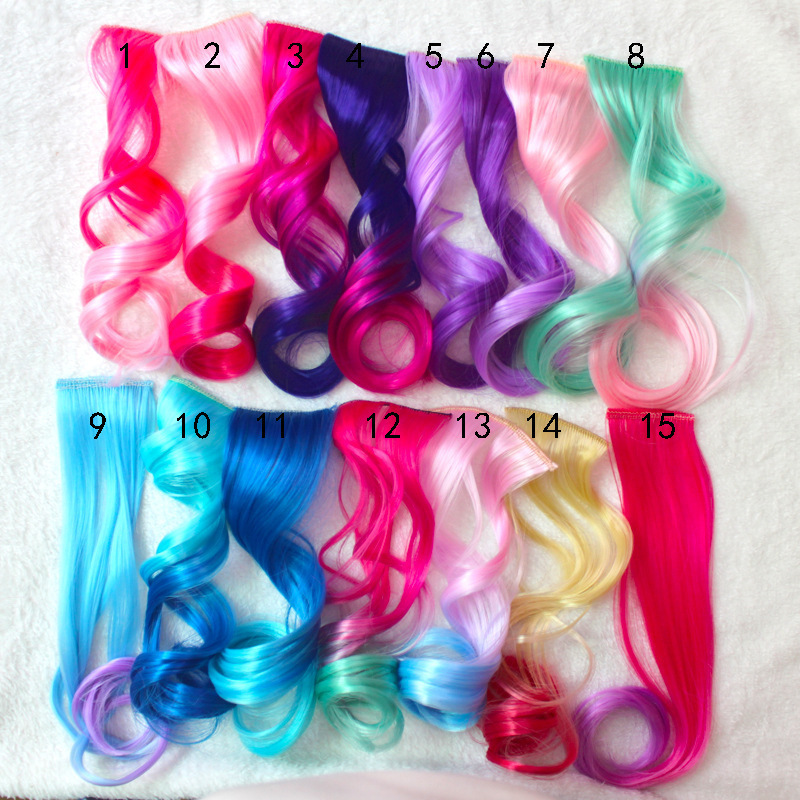 Foreign trade gradient curly hair wig handmade children's hair accessories DIY bow wig hair clip high temperature silk wig Foreign trade gradient curly hair wig handmade children's hair accessories DIY bow wig hair clip high temperature silk wig