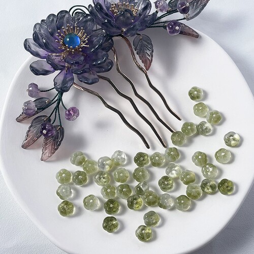 Factory direct supply of glass pumpkin beads, glass loose beads, DIY handmade Hanfu headdress, ancient style hairpin materials