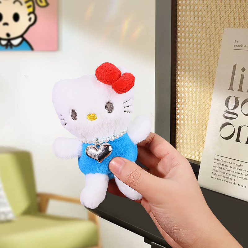 爱心扣背带大号kitty公仔钥匙扣挂件挂饰礼物包包毛绒可爱玩偶|undefined