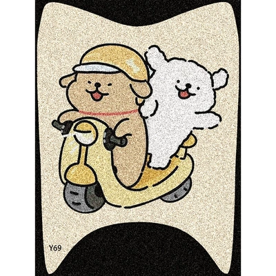 Mat Decorative Accessories Electric vehicle foot mat - beige-wind-up-dog