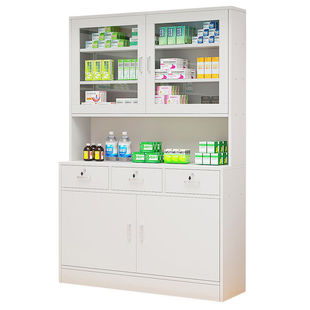Western Medicine Cabinet Clinic Medical Wooden Pharmacy Display Cabinet Treatment Room Disposal Table Hospital Medicine Dispensing Cabinet Shelf