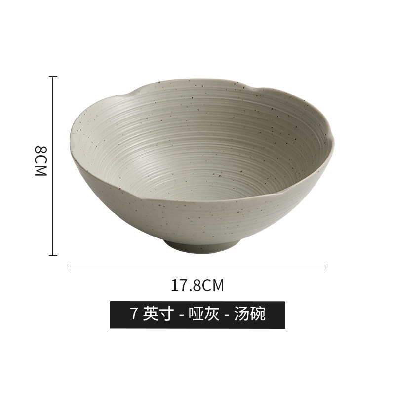 Sopa casera creativa tazón de fideos de desayuno yogur tazón de avena hotel restaurante de cerámica nórdica tazón de arroz estilo japonés